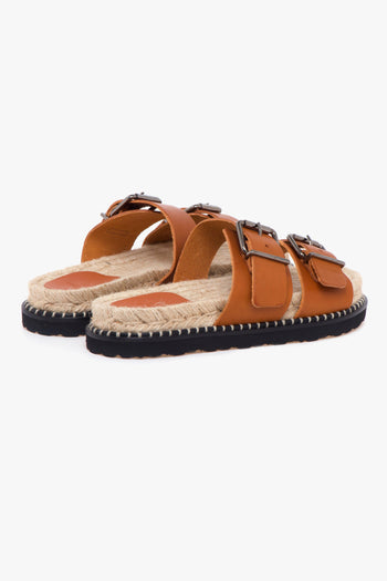 , ciabatta "Ter" in pelle con doppia fascia regolabile - 3