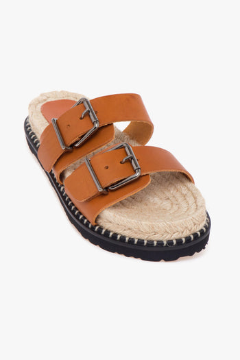 , ciabatta "Ter" in pelle con doppia fascia regolabile - 4