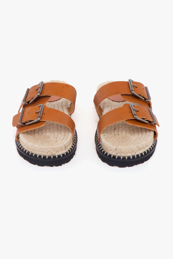 , ciabatta "Ter" in pelle con doppia fascia regolabile - 5