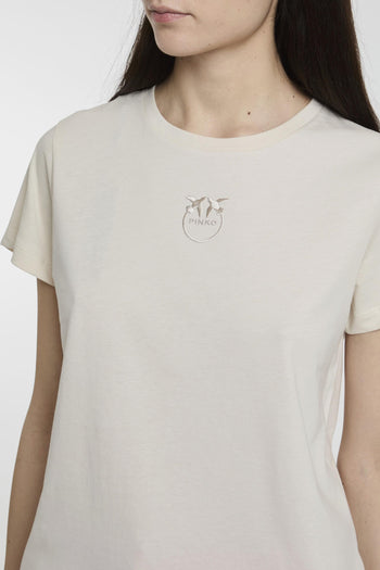 T-shirt in jersey di cotone con logo ricamato - 4