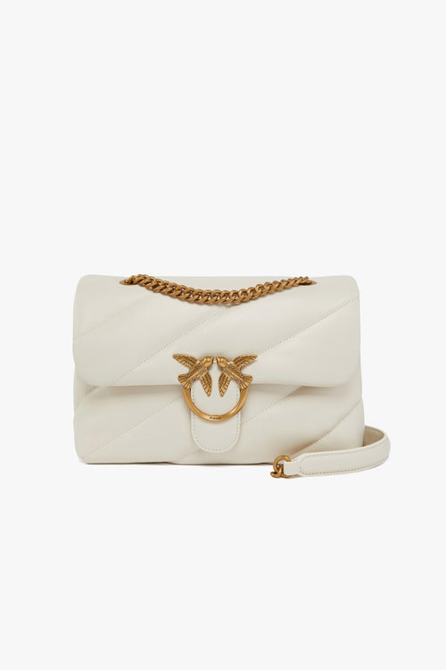 Borsa a spalla Classic Love Bag Puff Maxi Quilt in pelle