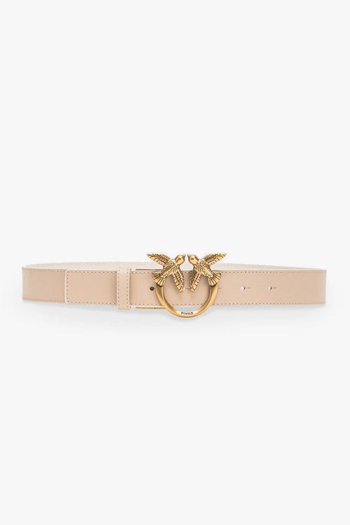 Cintura double-face in pelle con fibbia Love Birds 3 cm