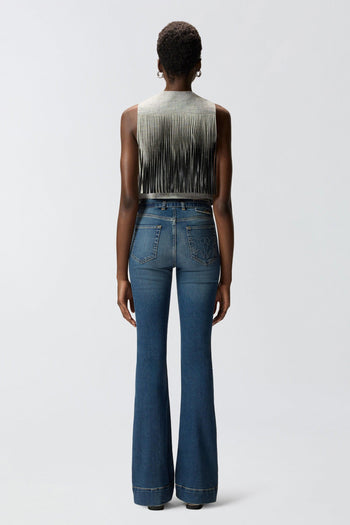 Jeans cinque tasche in denim scuro flare-fit - 3