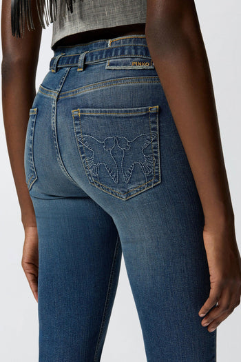 Jeans cinque tasche in denim scuro flare-fit - 4