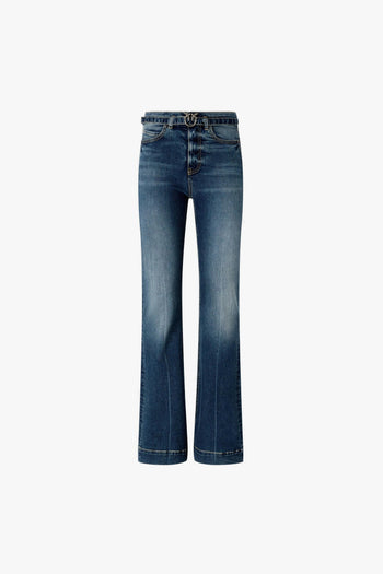 Jeans cinque tasche in denim scuro flare-fit - 5