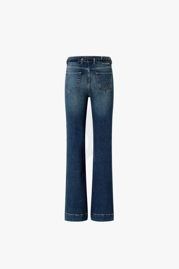 Jeans cinque tasche in denim scuro flare-fit - 6