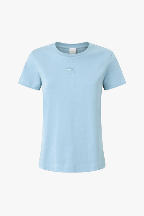 T-shirt in cotone con logo ricamato