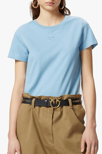 T-shirt in cotone con logo ricamato - 2