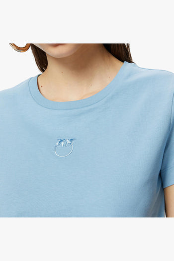 T-shirt in cotone con logo ricamato - 5