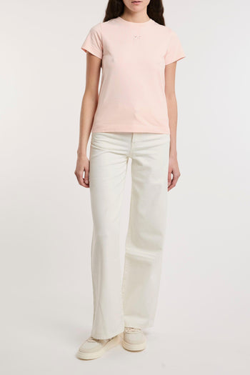 T-shirt in cotone con logo ricamato - 2