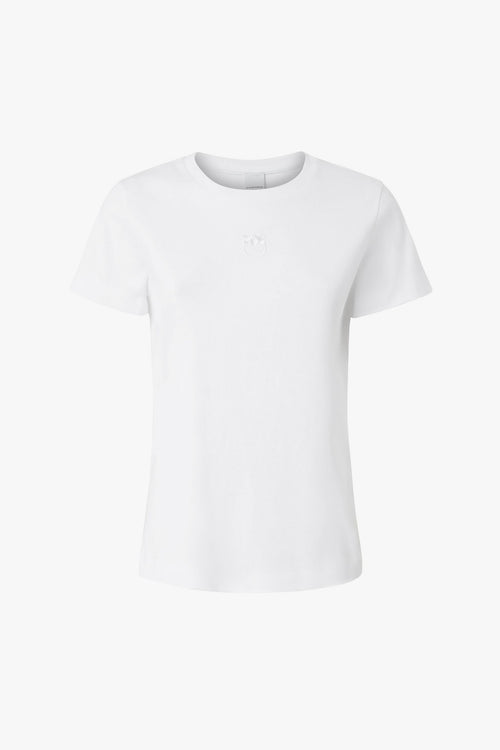 T-shirt in cotone con logo ricamato