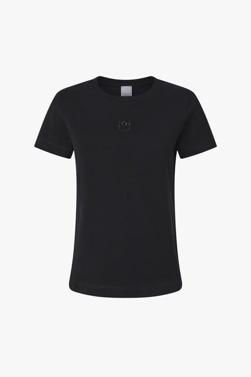 T-shirt in cotone con logo ricamato