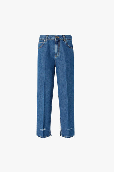 Jeans loose con spacco al fondo