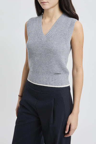 Gilet in maglia con scollo a V
