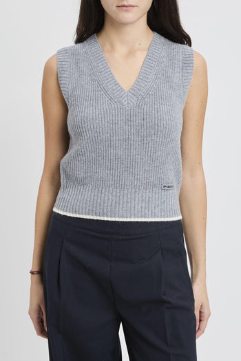 Gilet in maglia con scollo a V - 2