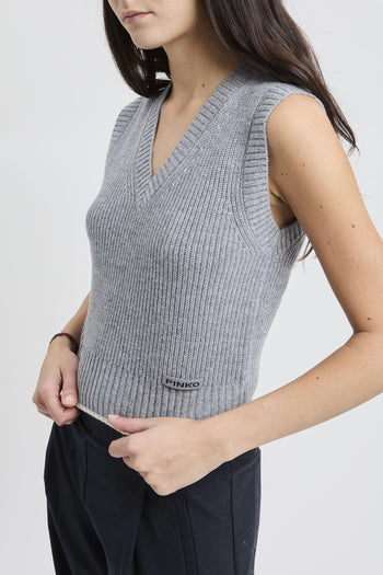 Gilet in maglia con scollo a V - 3