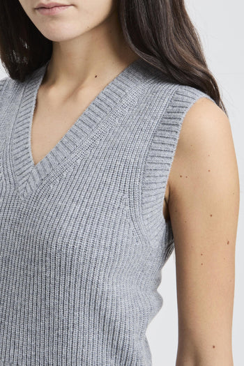 Gilet in maglia con scollo a V - 5