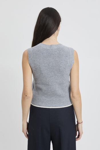 Gilet in maglia con scollo a V - 6