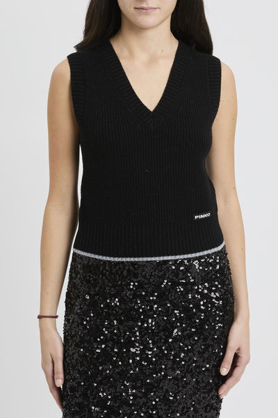 Gilet in maglia con scollo a V