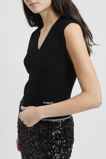 Gilet in maglia con scollo a V - 3