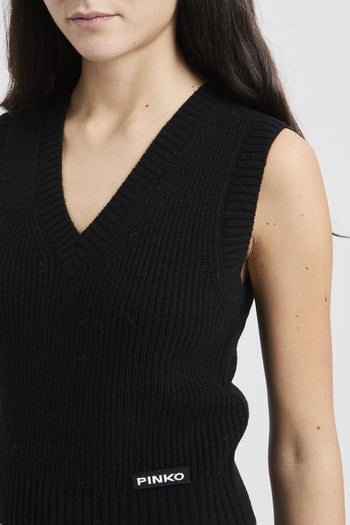 Gilet in maglia con scollo a V - 4