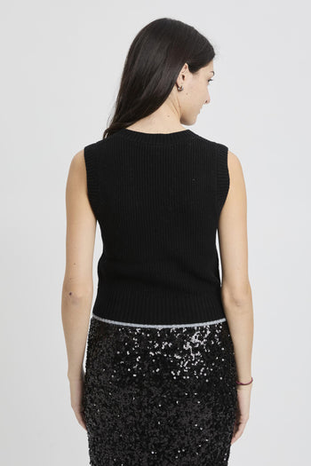 Gilet in maglia con scollo a V - 6