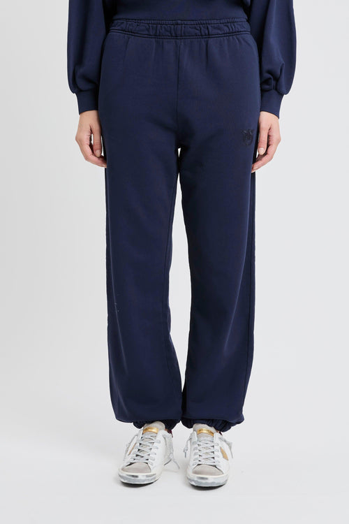 Pantalone jogger in cotone con logo ricamato