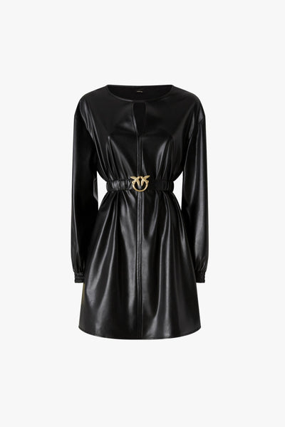 Abito corto effetto pelle