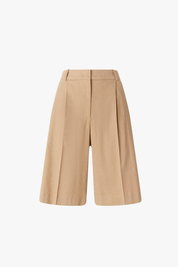 Bermuda in lino e viscosa stretch con piega stirata - 5