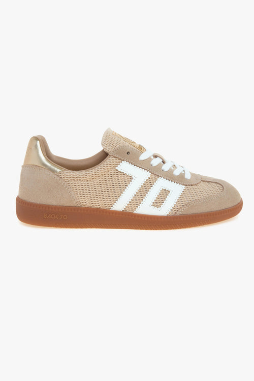 Sneaker Back 70 Ghost in camoscio e iuta con logo in pelle