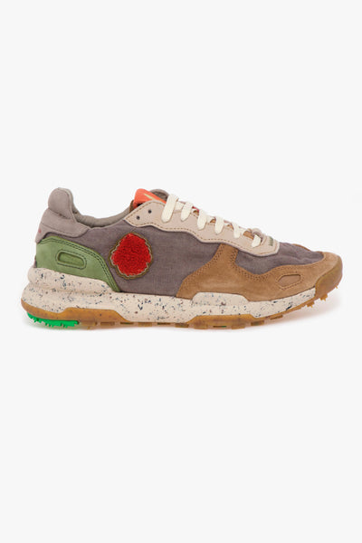 Sneaker Chacrona in lino e camoscio