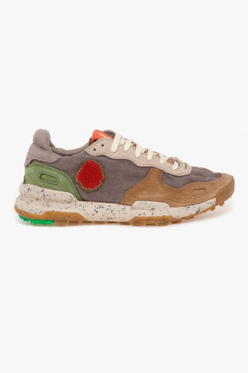 Sneaker Chacrona in lino e camoscio