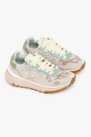 Sneaker Chacrona Metta Lino Whitewisp in camoscio e lino ricamato - 2
