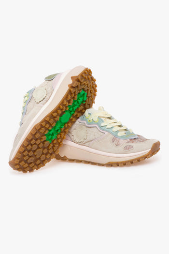 Sneaker Chacrona Metta Lino Whitewisp in camoscio e lino ricamato - 4