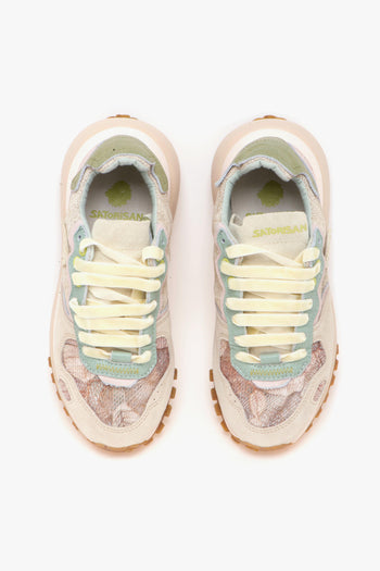 Sneaker Chacrona Metta Lino Whitewisp in camoscio e lino ricamato - 5