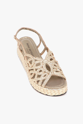 Sandalo in pelle intrecciata con platform - 4