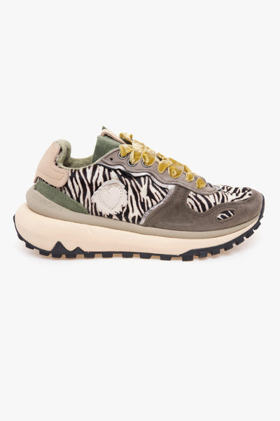Sneaker Chacrona Metta Premium in cavallino zebrato e camoscio