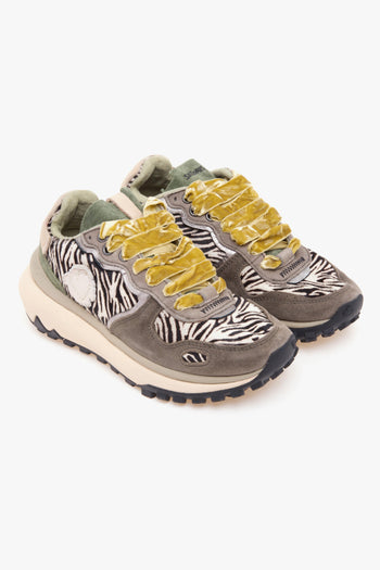 Sneaker Chacrona Metta Premium in cavallino zebrato e camoscio - 2