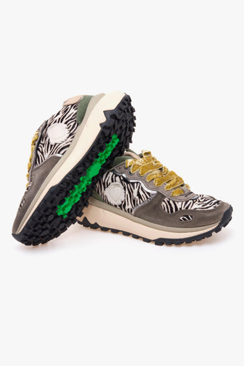 Sneaker Chacrona Metta Premium in cavallino zebrato e camoscio - 4