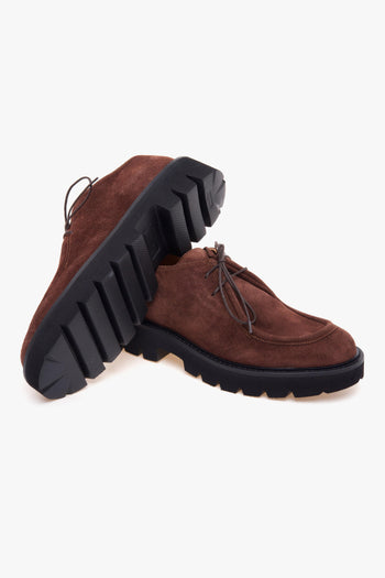 Stringata stile norvegese . in camoscio con suola in gomma - 4