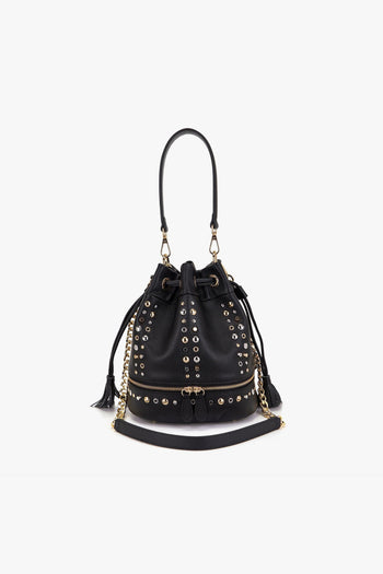 Borsa a secchiello Explosion in ecopelle con borchie - 3