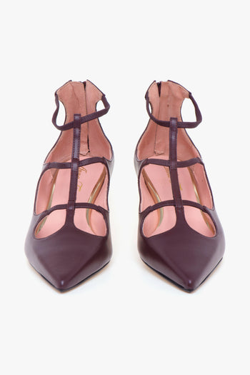 Decolletè . in pelle con cinturini elasticizzati e tacco 45 mm - 5