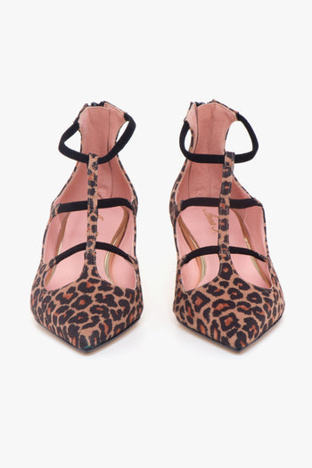 Decolletè . in camoscio maculato con cinturini elasticizzati e tacco 45 mm - 5