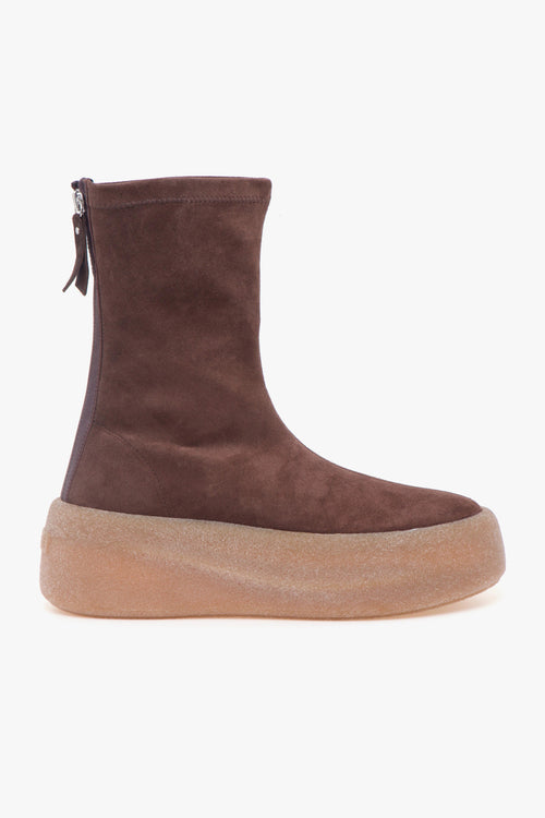 Tronchetto Vic Matiè in camoscio con gambale stretch e platform