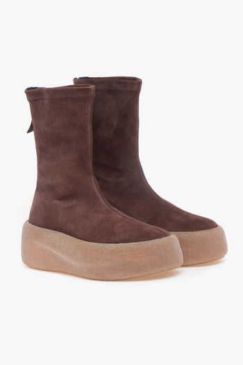 Tronchetto Vic Matiè in camoscio con gambale stretch e platform - 2