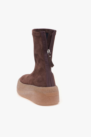 Tronchetto Vic Matiè in camoscio con gambale stretch e platform - 4