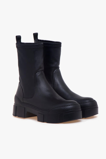 Tronchetto Vic Matiè in pelle con gambale stretch e suola in gomma - 2