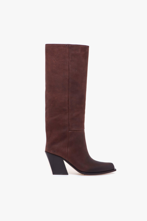 Stivale texano Vic Matiè in pelle ingrassata con tacco 80 mm