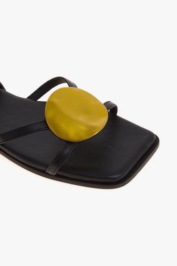 Sandalo flat Vic Matiè allacciato alla schiava con placca in metallo ottone - 4