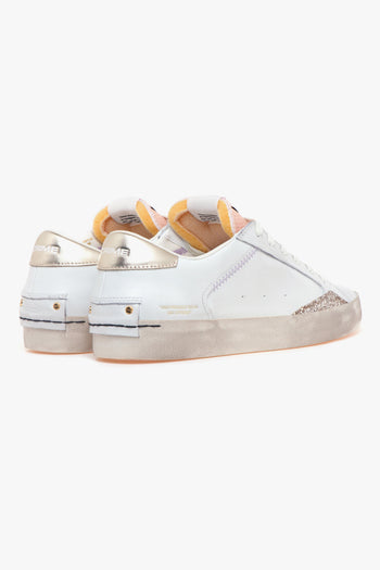 Sneaker "Distressed" in pelle e glitter - 3